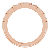 14K Rose 3/4 CTW Natural Diamond Anniversary Band